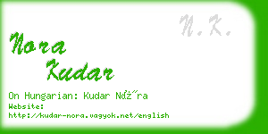 nora kudar business card